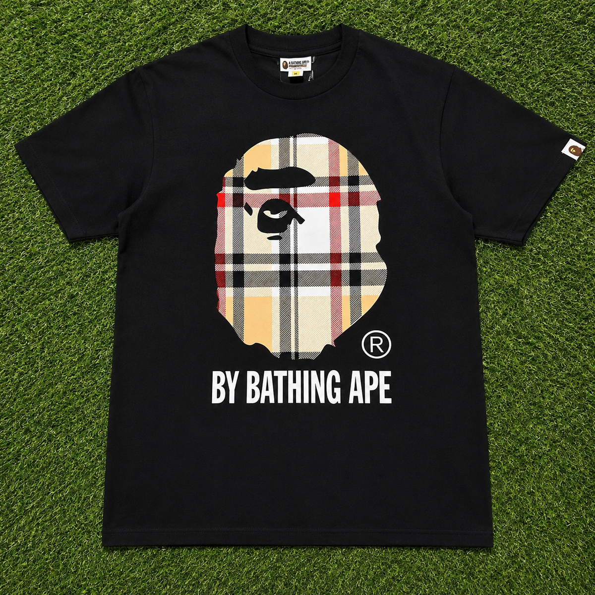 BAPE T-Shirt – Plaid Ape Head