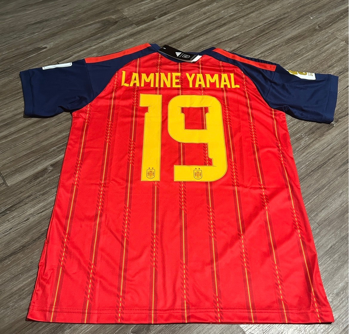 Spain 2 Stars Lamine Yamal #19 Home Jersey