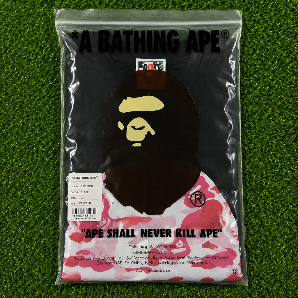 BAPE T-Shirt – Pink Camo Ape Head