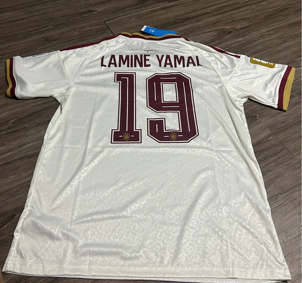 Spain 2 Stars Lamine Yamal #19 Away Jersey