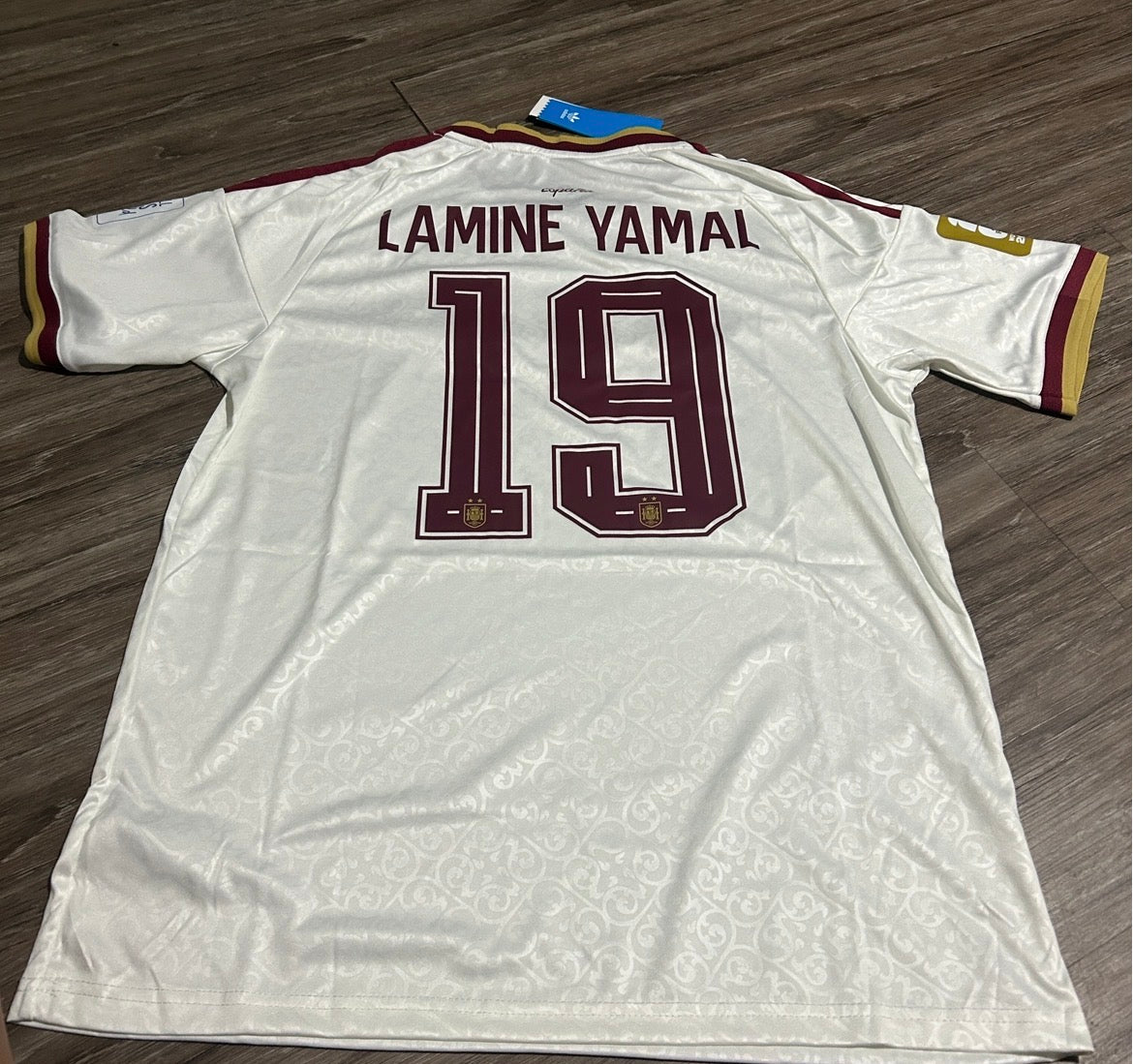 Spain 2 Stars Lamine Yamal #19 Away Jersey