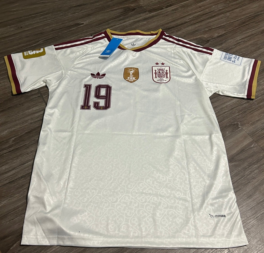 Spain 2 Stars Lamine Yamal #19 Away Jersey