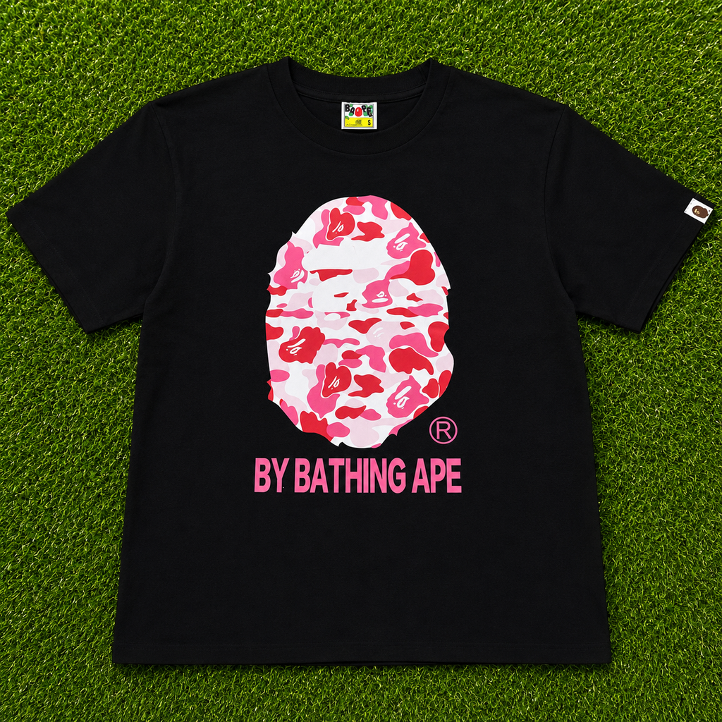 BAPE T-Shirt – Pink Camo Ape Head