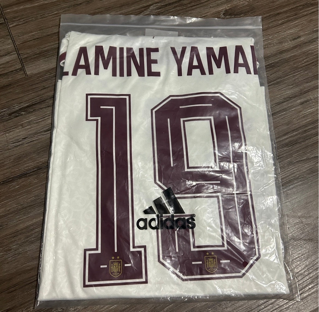 Spain 2 Stars Lamine Yamal #19 Away Jersey